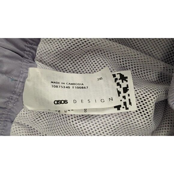 Asos Design Mens Size 2XS Purple Polyester Mesh Drawstring Waistband Swim Shorts - Picture 5 of 6
